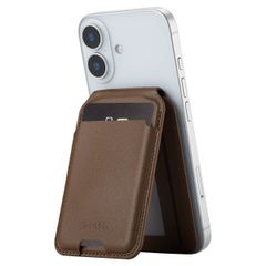 Accezz Portefeuille en cuir avec support - Compatible avec MagSafe et Qi2 - Coffee Brown