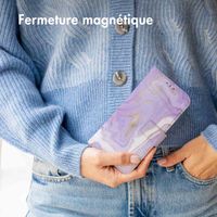 imoshion Étui de télephone portefeuille Design Huawei P30 Lite - Purple Marble