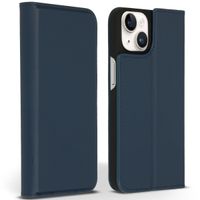 Accezz Étui de télephone Slim Folio en cuir de qualité supérieure Apple iPhone 14 - Bleu foncé