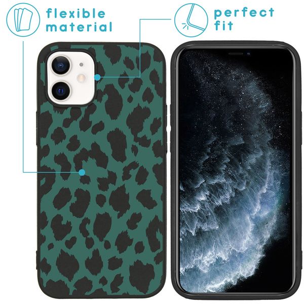 imoshion Coque Design iPhone 12 Mini - Léopard - Vert / Noir