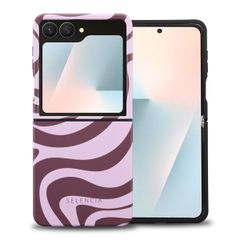 Selencia Coque arrière Vivid Samsung Galaxy Z Flip 7 - Wavy Swirl Pink Plum
