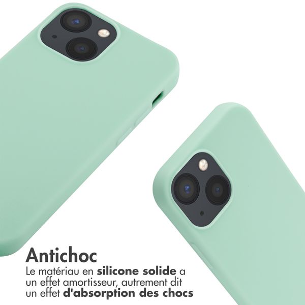 imoshion Coque en silicone avec cordon Apple iPhone 13 Mini - Vert menthe