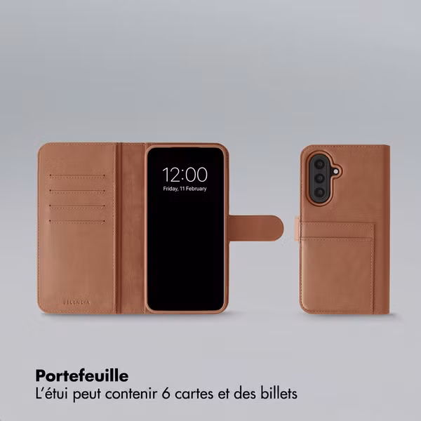 Selencia Étui portefeuille amovible Olyn avec MagSafe Samsung Galaxy A57 (5G) - Marron