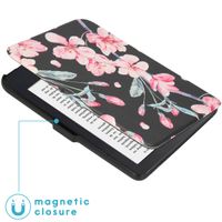imoshion Design Slim Hard Case Sleepcover Kobo Clara 2E / Tolino Shine 4 - Blossom Watercolor Black