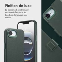Accezz Étui de télephone portefeuille en cuir 2-en-1 avec MagSafe Apple iPhone 16e - Cedar Green