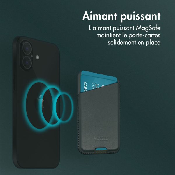 Accezz Porte-cartes en cuir - Compatible avec MagSafe et Qi2 - Cedar Green
