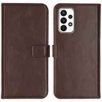 Selencia Étui portefeuille en cuir véritable Samsung Galaxy A23 (5G) - Marron
