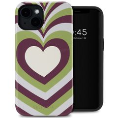 Selencia Coque arrière Vivid avec MagSafe Apple iPhone 14 - Double Hearts Plum Fern