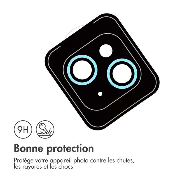 imoshion Lot de 2 protections d'objectif de caméra Apple iPhone 15 / 15 Plus - Blue
