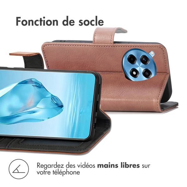 imoshion Étui de télephone portefeuille de luxe OnePlus 12R - Marron