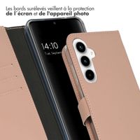 Selencia Étui de téléphone portefeuille en cuir véritable Samsung Galaxy A55 - Dusty Pink