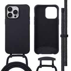 imoshion Coque arrière Color avec cordon amovible et MagSafe Apple iPhone 14 Pro Max - Noir
