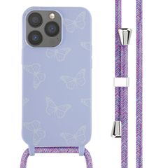 imoshion Coque design en silicone avec cordon Apple iPhone 13 Pro - Butterfly