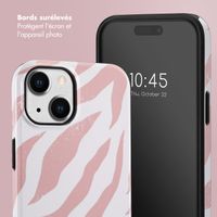 Selencia Coque arrière Vivid Tough iPhone 14 - Colorful Zebra Old Pink