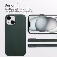 Accezz Coque arrière en cuir avec MagSafe Apple iPhone 15 - Cedar Green