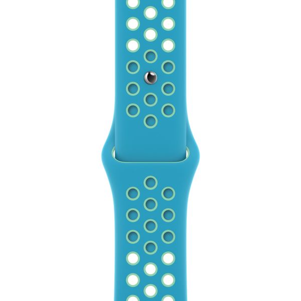 Apple Bracelet Nike Sport Apple Watch Series 1 t/m 9 / SE (38/40/41 mm) | Series 10 / 11 (42 mm) - Chlorine Blue/Green Glow