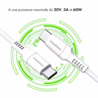 imoshion Braided USB-C vers câble USB-C - 1,5 mètre - Blanc