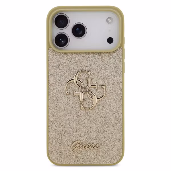 Guess Coque Big 4G Logo Grained Apple iPhone 17 Pro Max - Doré