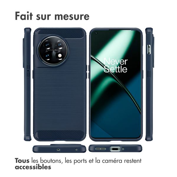 imoshion Coque Brushed OnePlus 11 - Bleu foncé