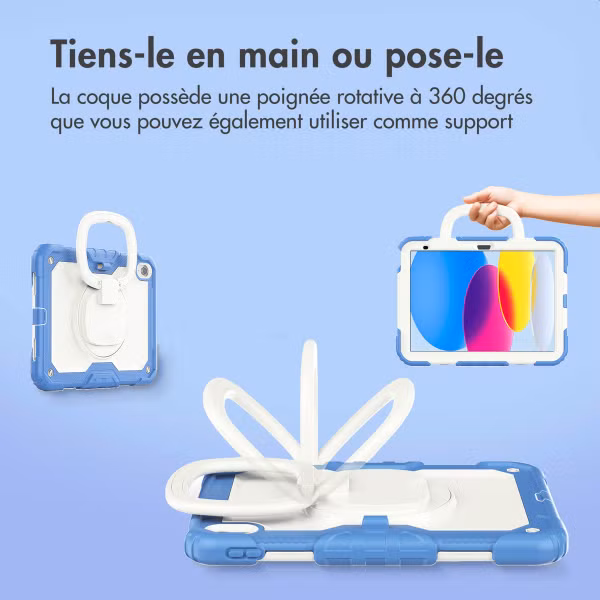 imoshion Coque tablette kidsproof Rugged Apple iPad 11 (2025) 11 pouces A16 / iPad 10 (2022) 10.9 pouces - Bleu