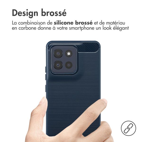 imoshion Coque Brushed Motorola Moto G86 - Bleu foncé