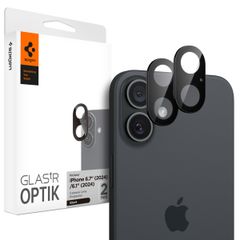 Spigen GLAStR EZ Fit Optik Protection d'objectif de caméra (pack de 2) Apple iPhone 16 Plus - Noir