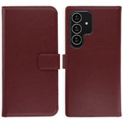 Selencia Étui portefeuille en cuir véritable Samsung Galaxy S25 Ultra - Burgundy