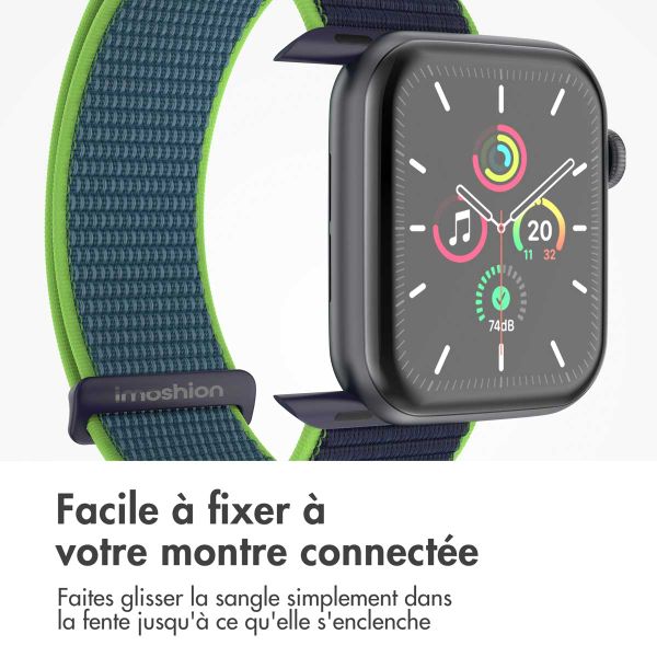 imoshion Bracelet en nylon Apple Watch Series 1 t/m 11 / SE / Ultra (44/45/46/49 mm) - Lime
