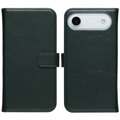 Selencia Étui portefeuille en cuir véritable Apple iPhone 17 Air - Vert