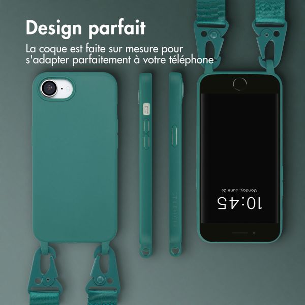 Selencia Coque silicone avec cordon amovible iPhone 16e - Vert foncé