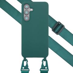 Selencia Coque silicone avec cordon amovible Samsung Galaxy S25 FE - Vert foncé