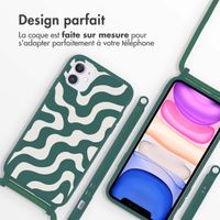 imoshion Coque design en silicone avec cordon Apple iPhone 11 - Petrol Green Groovy