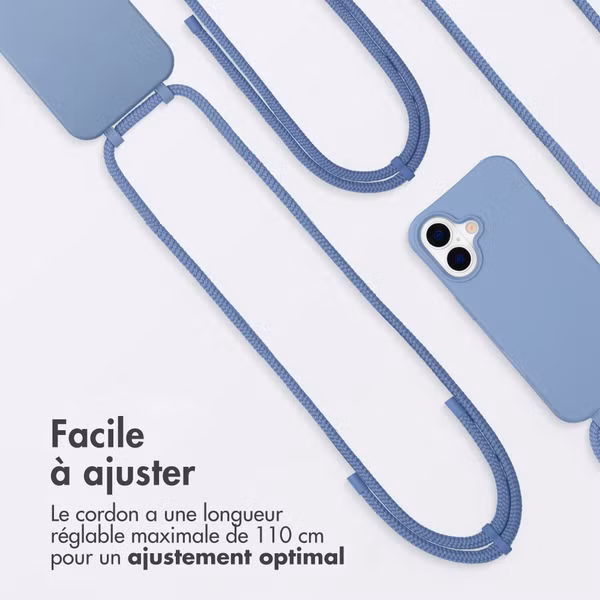 imoshion Coque arrière Color avec cordon amovible et MagSafe Apple iPhone 17 - Ash Blue