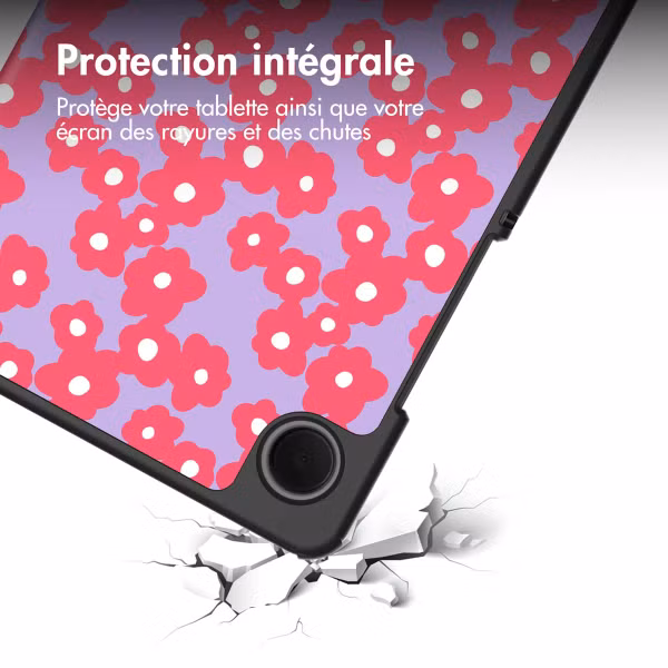 imoshion Coque tablette Design Trifold Samsung Galaxy Tab A11 / A9 8.7 pouces - Dusty Rose Blossom