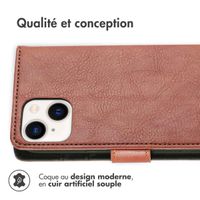 imoshion Étui de téléphone portefeuille Luxe iPhone 14 Plus - Brun