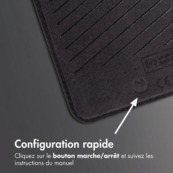 Accezz Porte-cartes en cuir magnétique - Compatible avec Apple Find My - Onyx Black