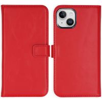 Selencia Étui portefeuille en cuir véritable Apple iPhone 15 - Rouge