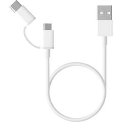 Xiaomi Câble USB-C & Micro-USB vers USB Mi d'origine - 0,3 mètre - Blanc