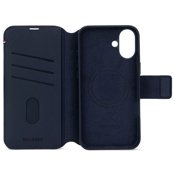 Decoded Portefeuille détachable 2 en 1 en cuir MagSafe iPhone 16 Plus - Navy