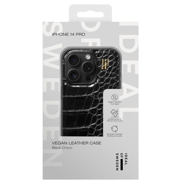 iDeal of Sweden Coque Vegan Leather iPhone 14 Pro - Black Croco