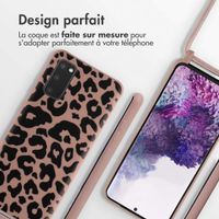 imoshion Coque design en silicone avec cordon Samsung Galaxy S20 - Animal Pink