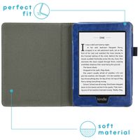 imoshion Étui de liseuse portefeuille en cuir végan Amazon Kindle Paperwhite 4 - Bleu foncé