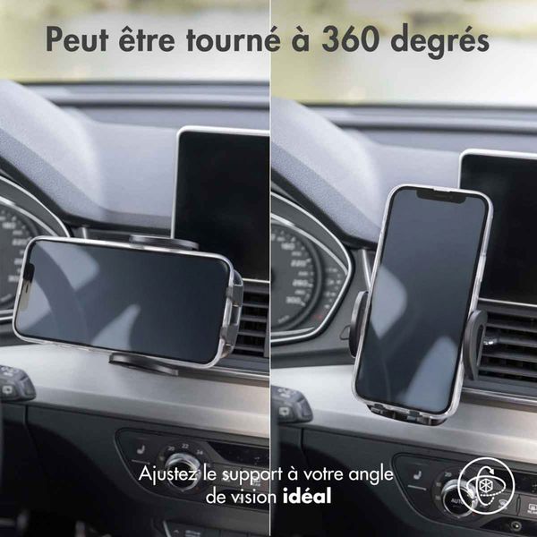 imoshion Support de téléphone pour voiture - Réglable - Universel - Carbone - Grille de ventilation - Noir