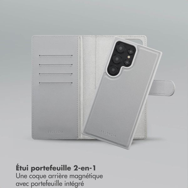 Selencia Étui portefeuille amovible Olyn avec MagSafe Samsung Galaxy S24 Ultra - Gris