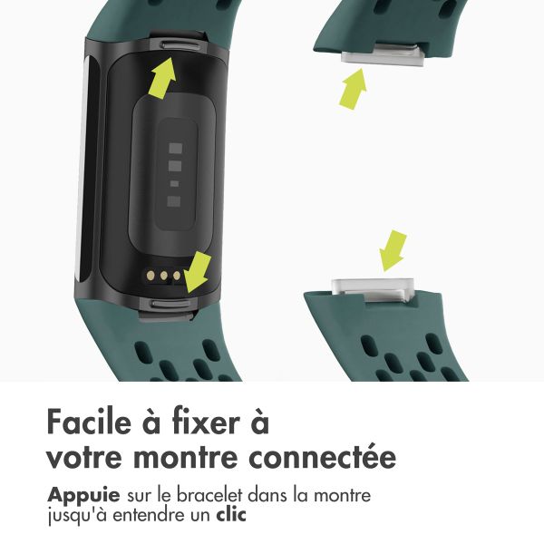 imoshion Bracelet de sport en silicone avec trous Fitbit Charge 5 / Charge 6 - Vert