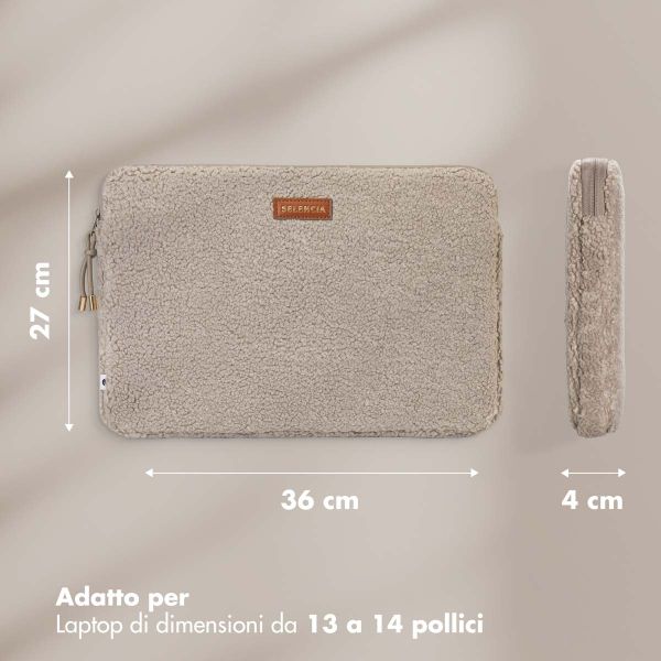Selencia Pochette ordinateur Teddy 13-14 pouces - Sand