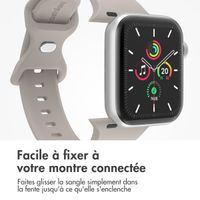 imoshion Bracelet en silicone⁺ Apple Watch Series 1 t/m 9 / SE (38/40/41 mm) | Series 10 / 11 (42 mm) - Taille S/M - Stone