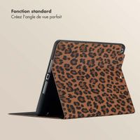 Selencia Coque tablette Sabi avec imprimé léopard Apple iPad 9 (2021) 10.2 pouces / iPad 8 (2020) 10.2 pouces / iPad 7 (2019) 10.2 pouces - Mocha Brown