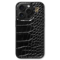 iDeal of Sweden Coque Vegan Leather iPhone 14 Pro - Black Croco