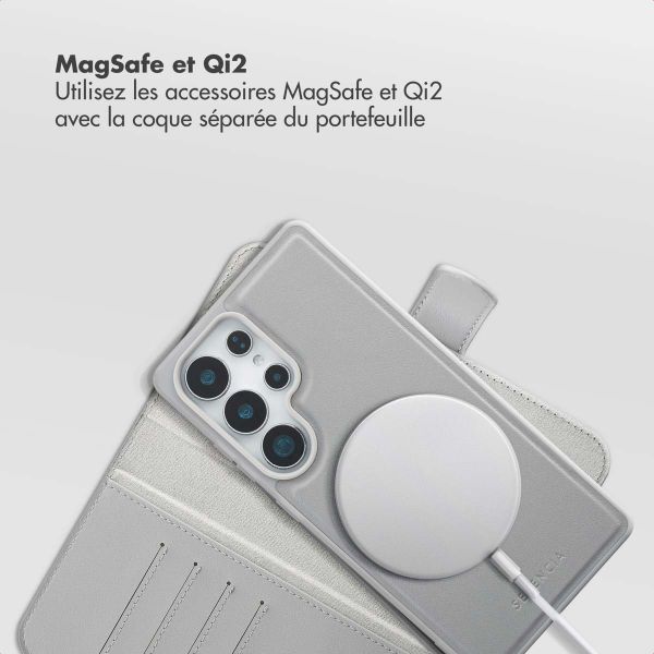 Selencia Étui portefeuille amovible Olyn avec MagSafe Samsung Galaxy S25 Ultra - Gris